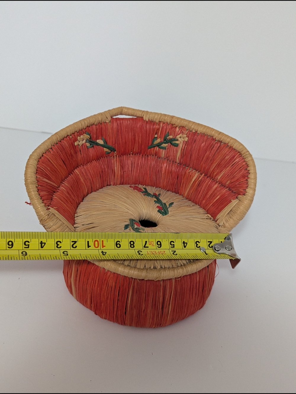 Mini Woven Raffia Chair Basket Handmade Rustic Decor - Picture 7 of 7